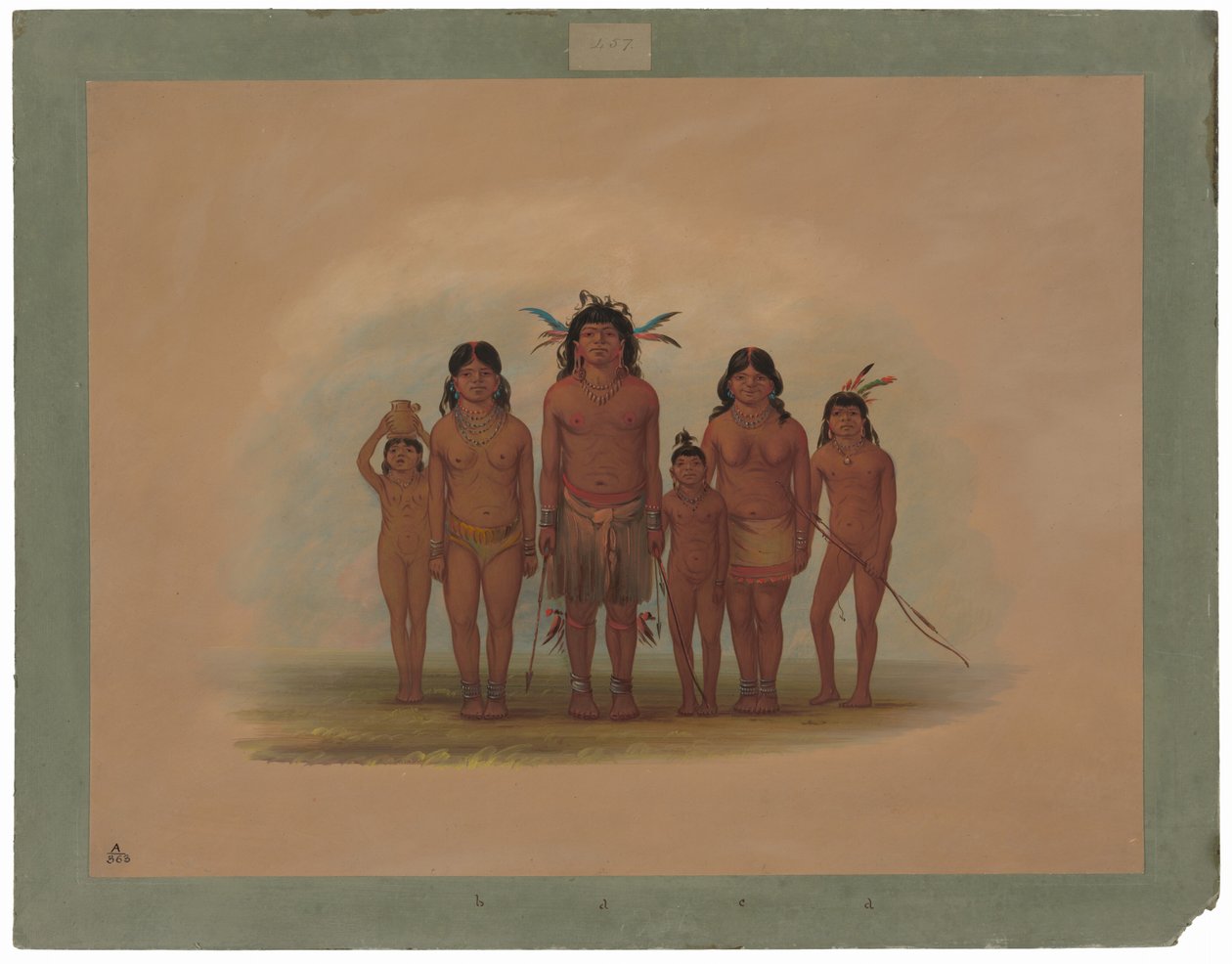 Uma família indiana Connibo de George Catlin
