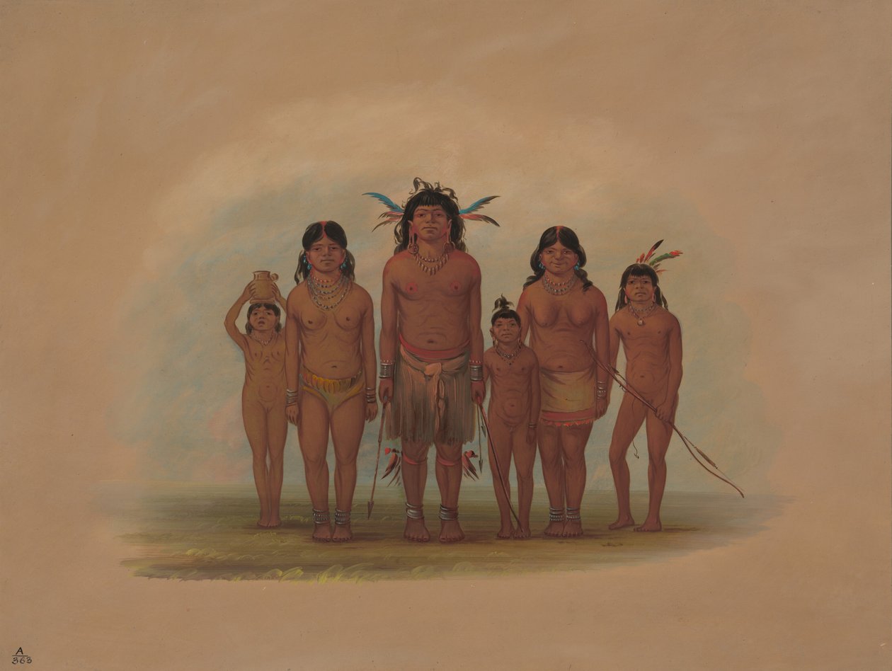 Uma Família Indiana Connibo, 18541869. de George Catlin