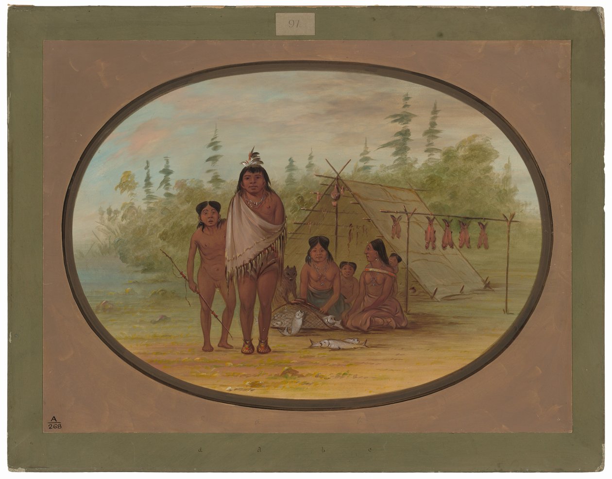 Um chefe Flathead com sua família de George Catlin