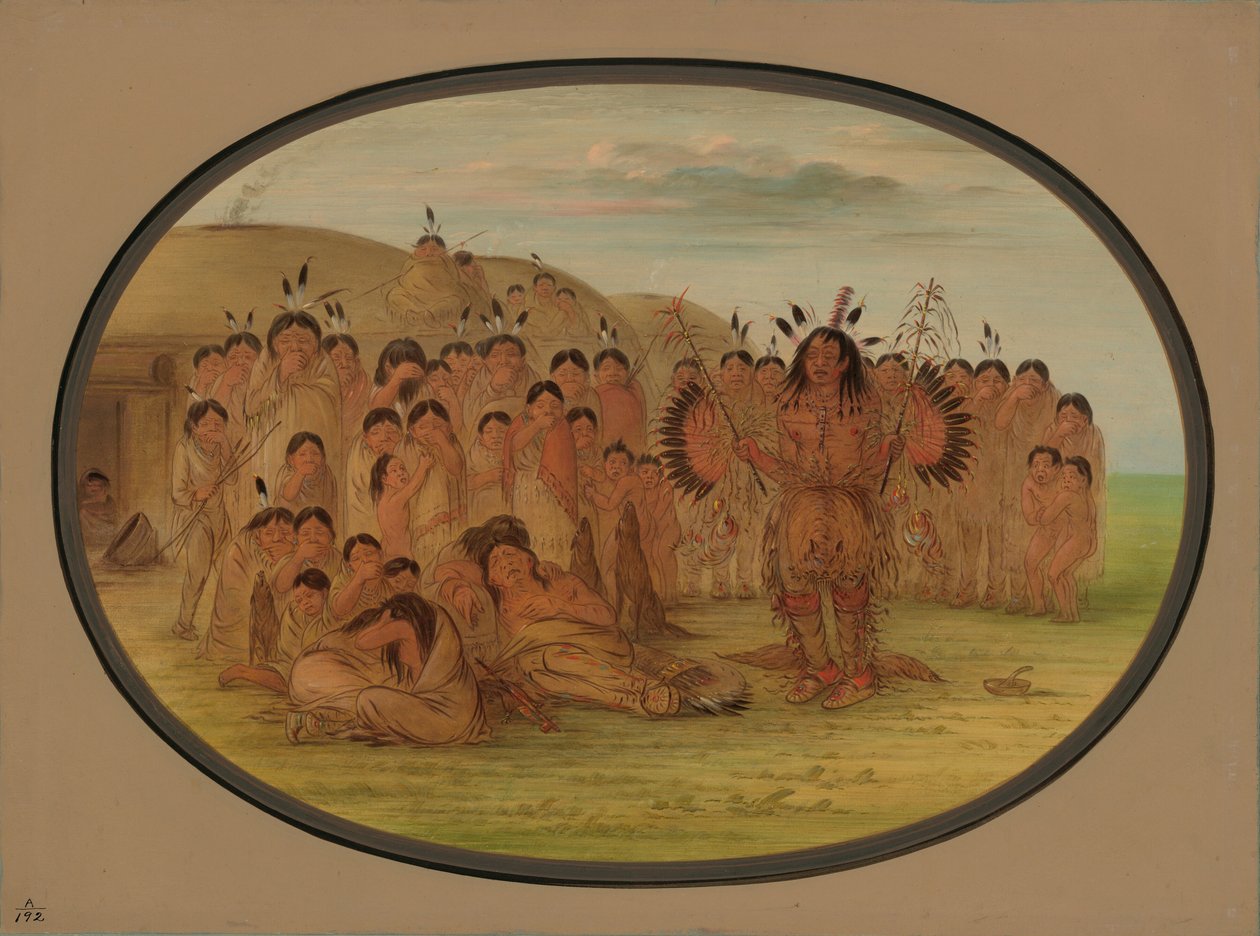Um Curandeiro Mandan, 18611869. de George Catlin