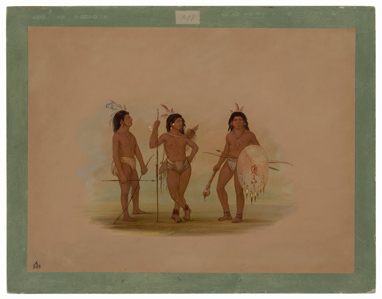 Um chefe Puelchee e dois jovens guerreiros de George Catlin