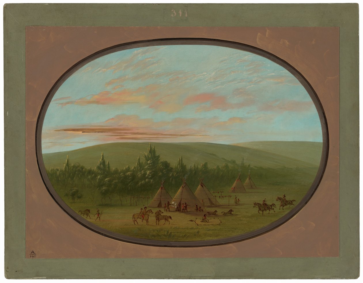 Uma aldeia Sioux de George Catlin