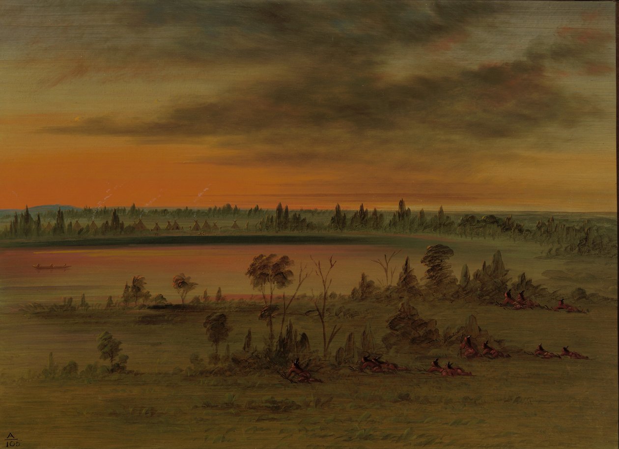 Um partido de guerra Sioux, 18611869. de George Catlin