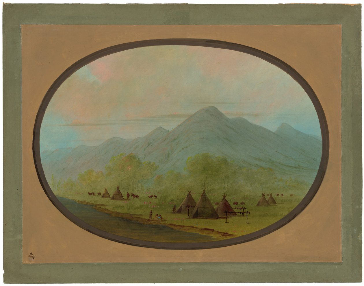 Uma pequena vila de corvos de George Catlin
