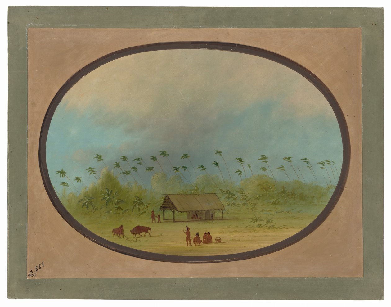 Uma pequena aldeia de Tobos de George Catlin