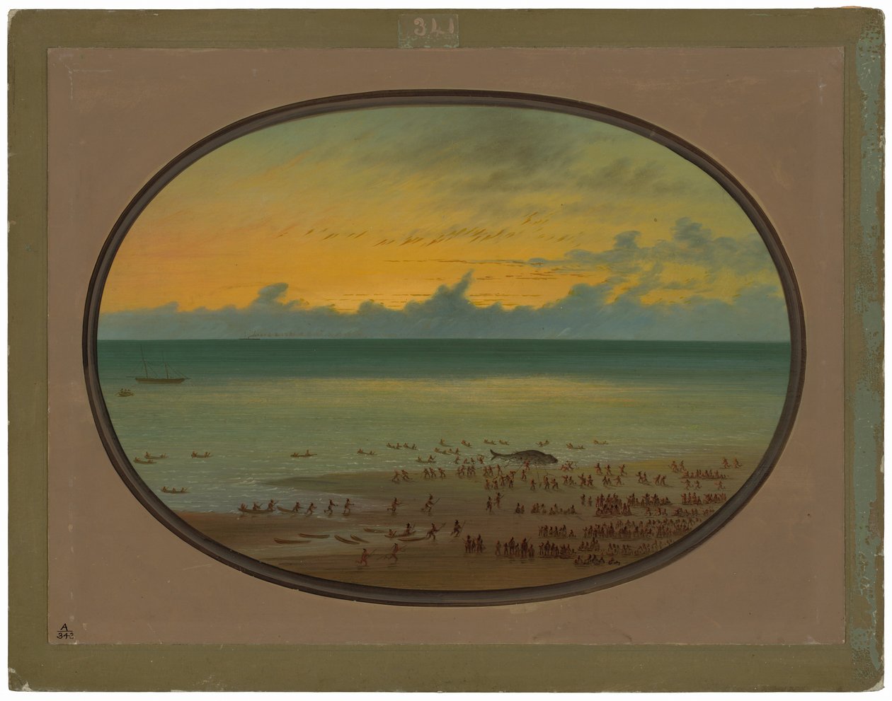 Uma baleia em terra - Klahoquat de George Catlin
