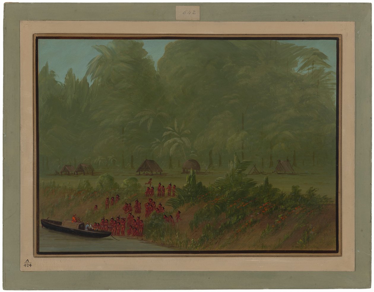 Uma aldeia yahua de George Catlin