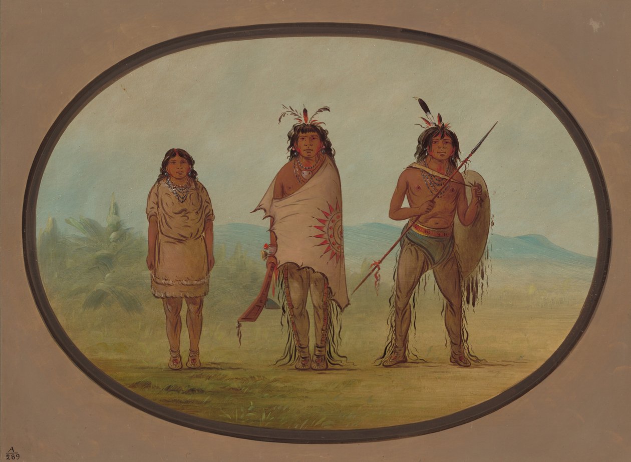 Um chefe Yuma, sua filha e um guerreiro, 18551869. de George Catlin