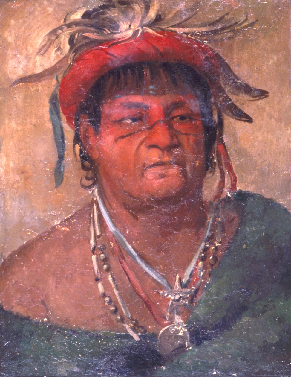 Aúh-ka-nah-paw-wáh, Terra em pé, um velho e valente guerreiro de George Catlin