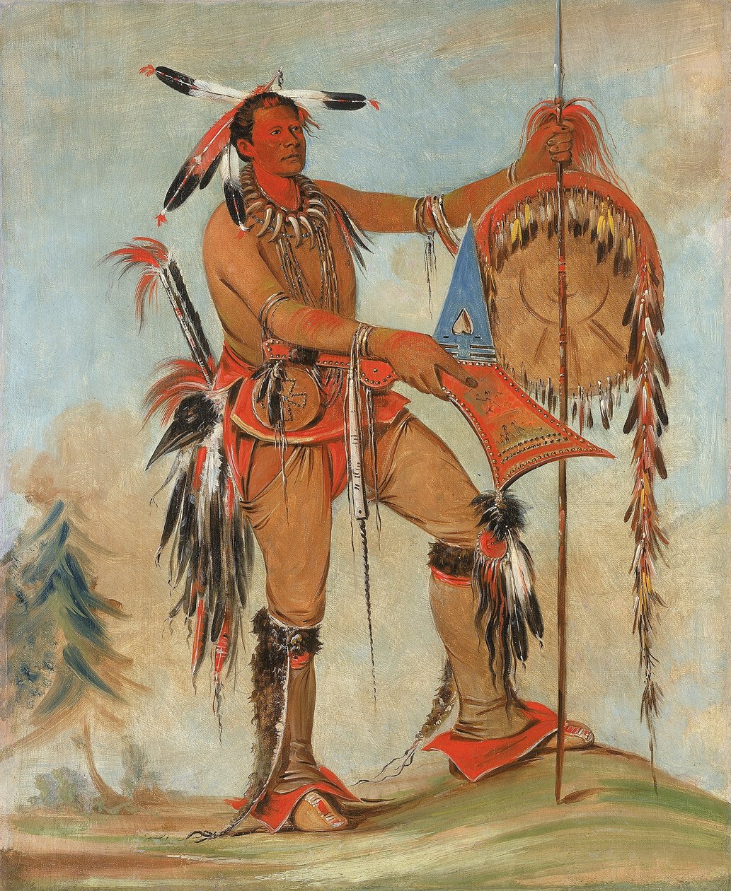 Ah-móu-a, a baleia, um dos principais bravos de Kee-o-kúk de George Catlin