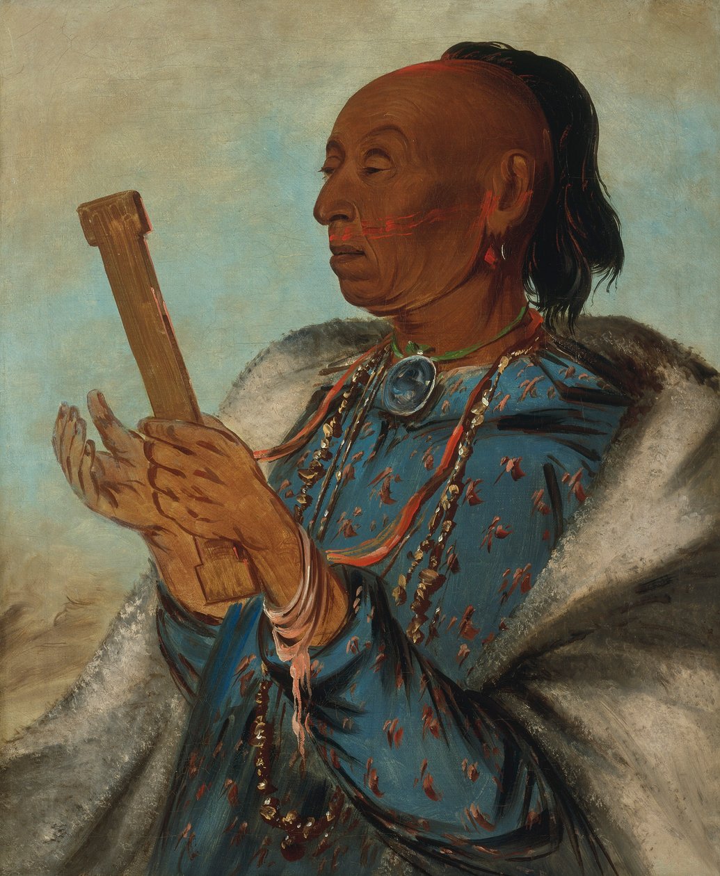 Ah-tón-we-tuck, Cock Turkey, Repetir a sua oração de George Catlin
