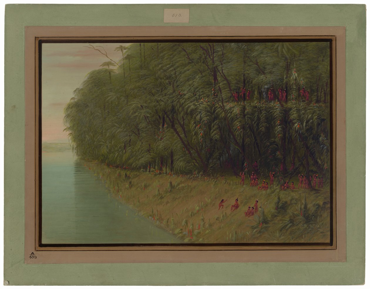 Uma floresta amazônica - olhando em terra de George Catlin