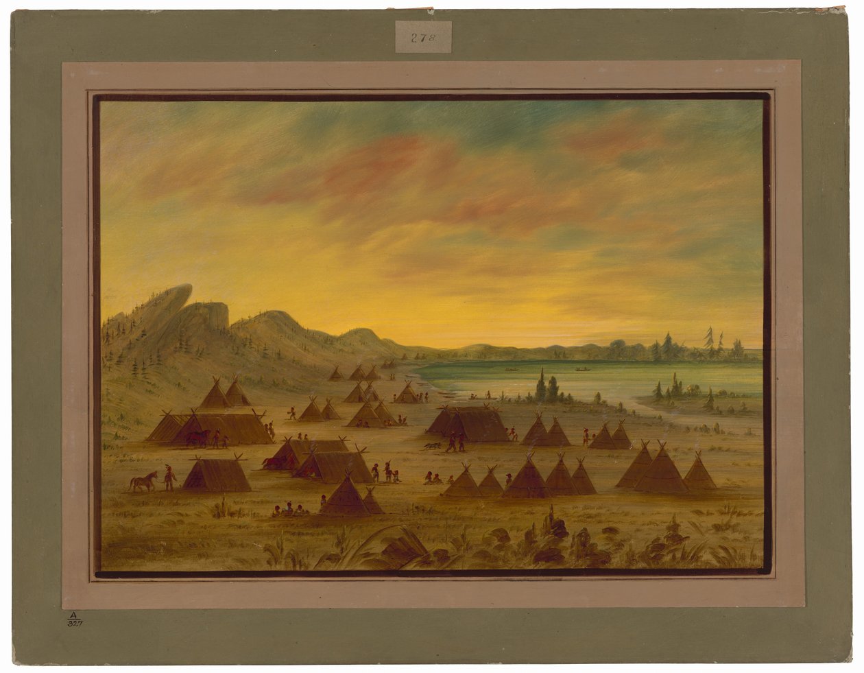 Uma aldeia Apachee de George Catlin