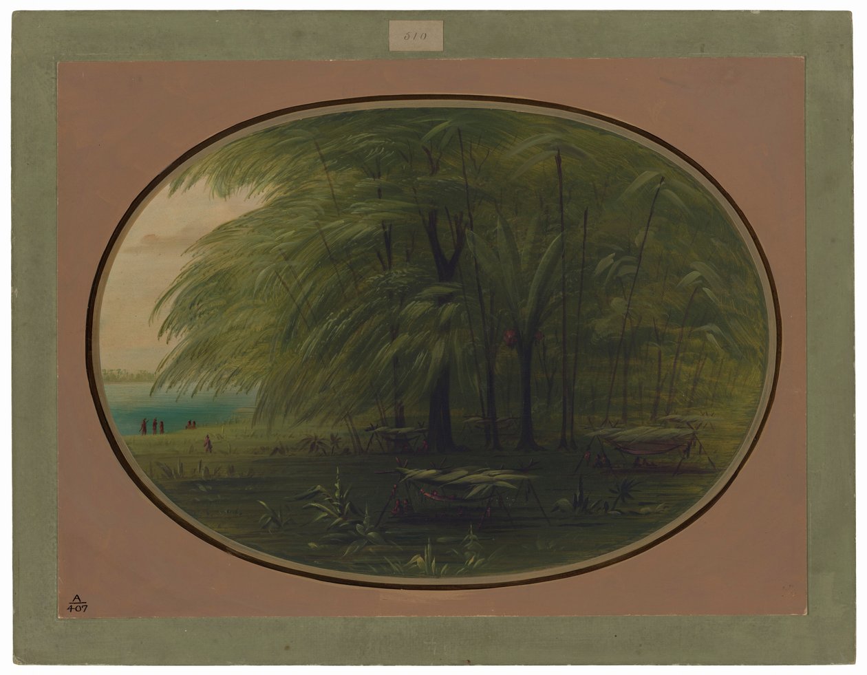 Uma Aldeia Indígena - Costa do Amazonas de George Catlin