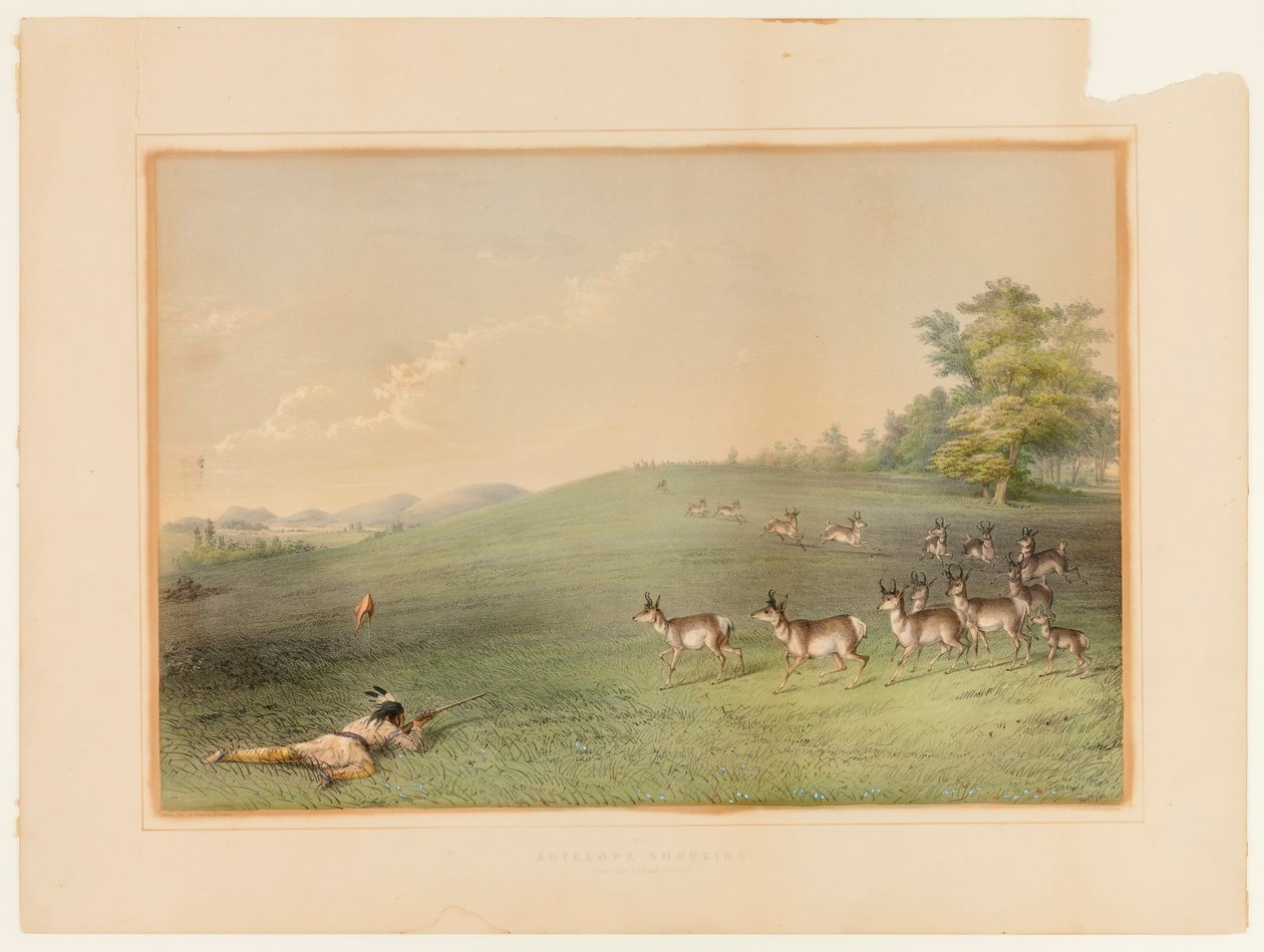 Tiro ao Antílope--no. 20 de George Catlin