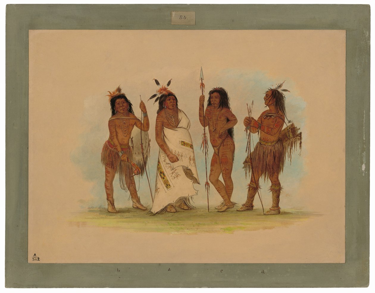 Chefe Apachee e três guerreiros de George Catlin