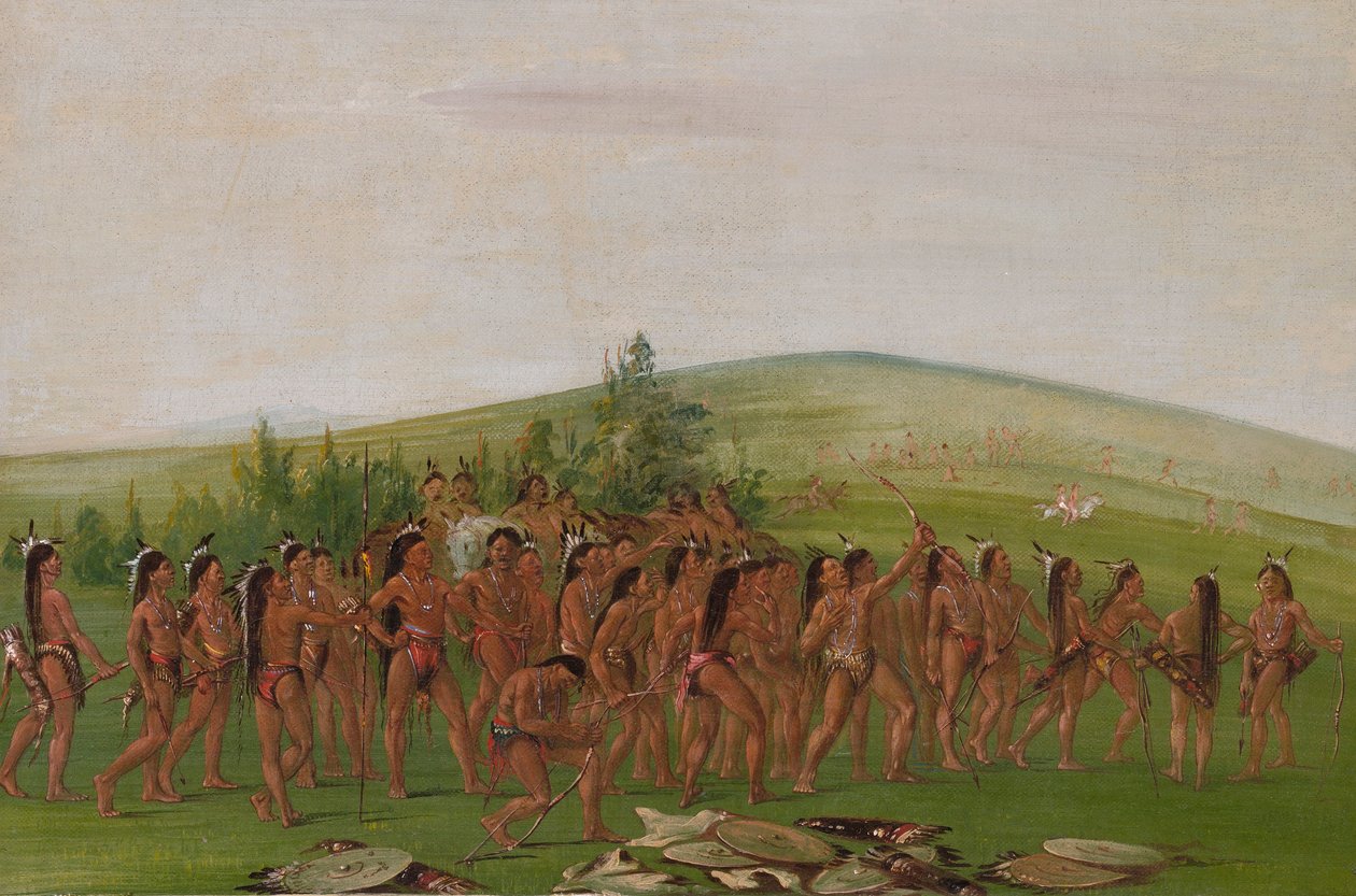 Tiro com arco dos Mandan de George Catlin