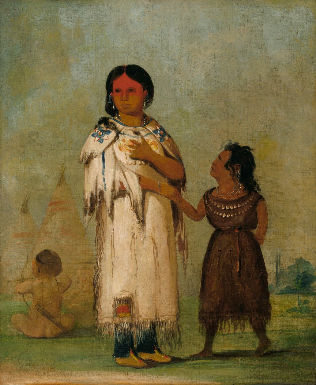 Mulher e criança Assiniboin de George Catlin