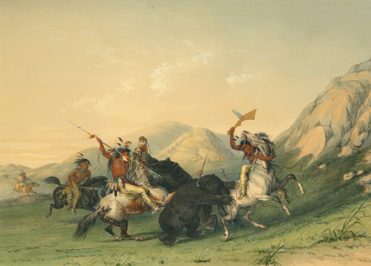 Atacando o Urso Pardo de George Catlin