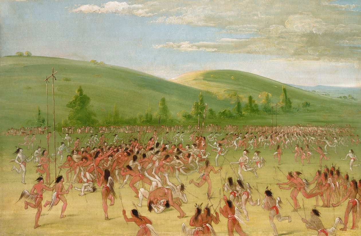 Jogo de bola dos Choctaw - bola para cima de George Catlin