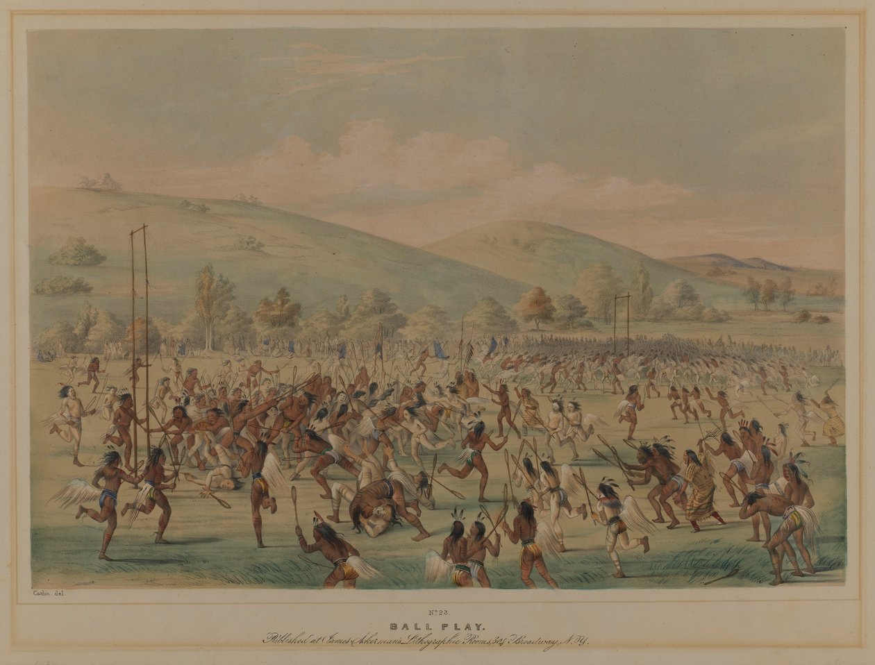 Jogo de bola (La Crosse) de George Catlin