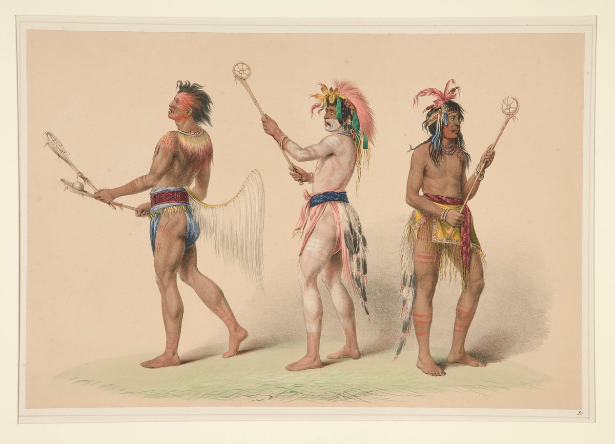 Jogadores de Bola, pl. 21 do Portfólio Índio Norte-Americano de George Catlin