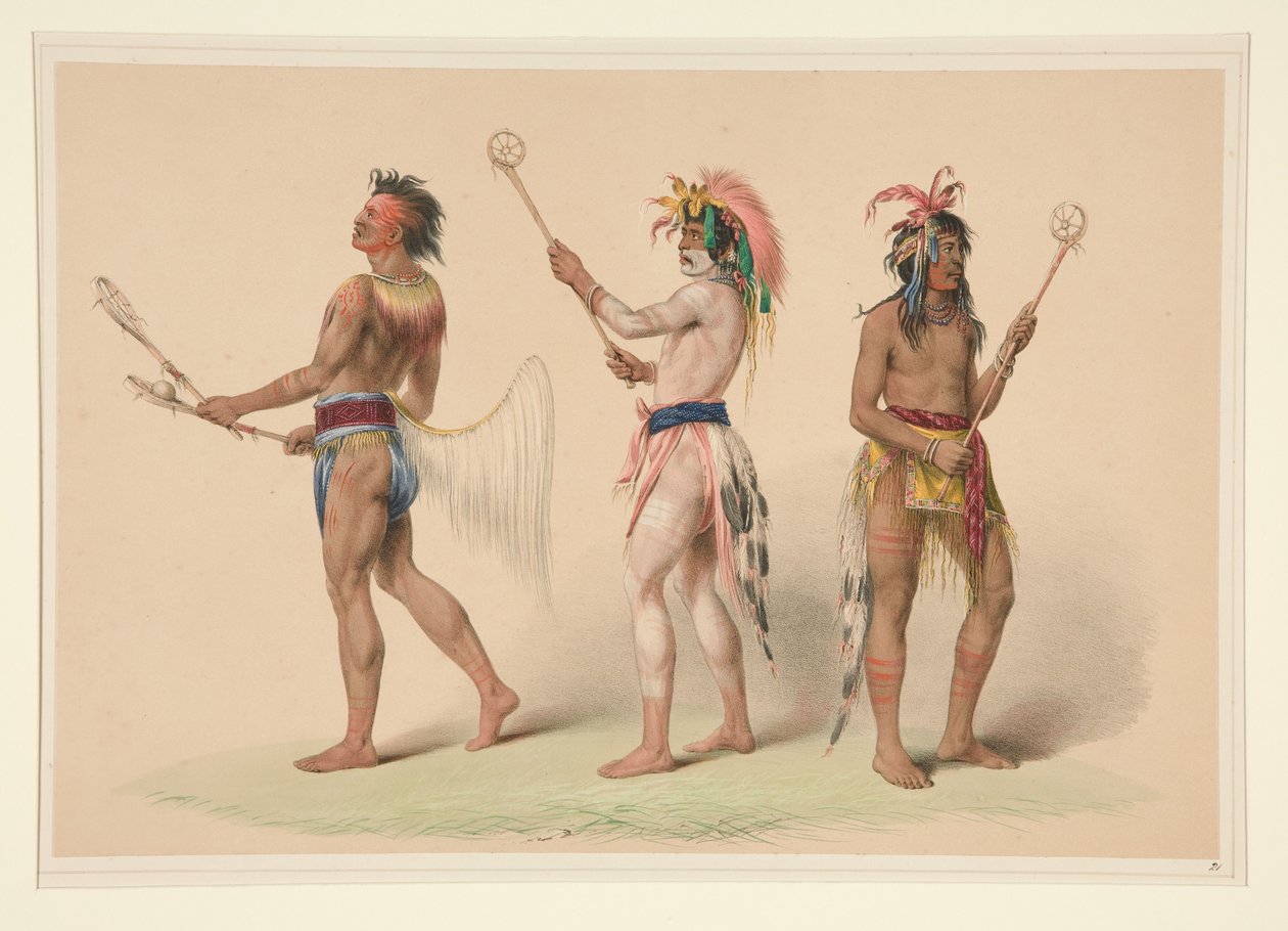 Jogadores de bola, n.º 21 da coleção «Índios da América do Norte» de George Catlin