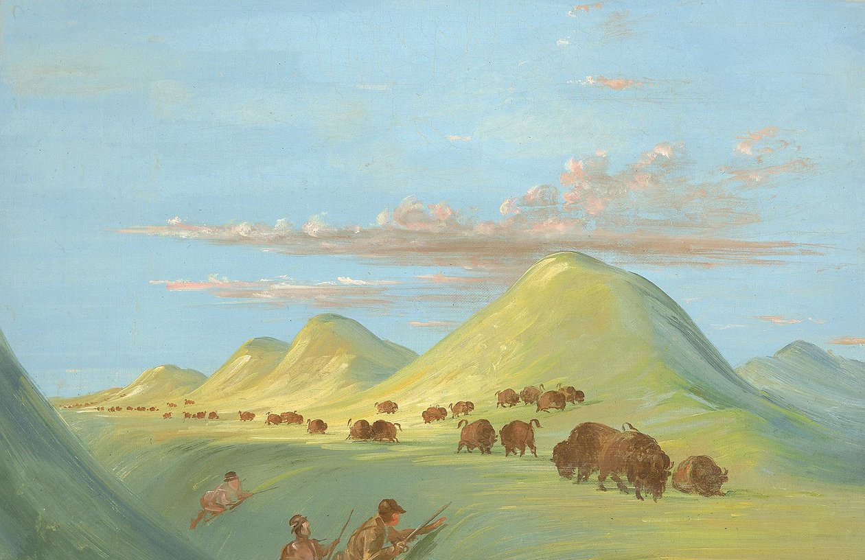 Batiste, Bogard e eu aproximamo-nos de Buffalo no Missouri de George Catlin