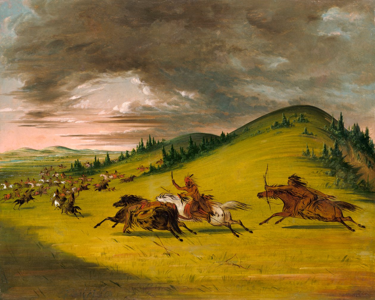 Batalha entre Sioux e Sac e Fox, 1846-1848. de George Catlin