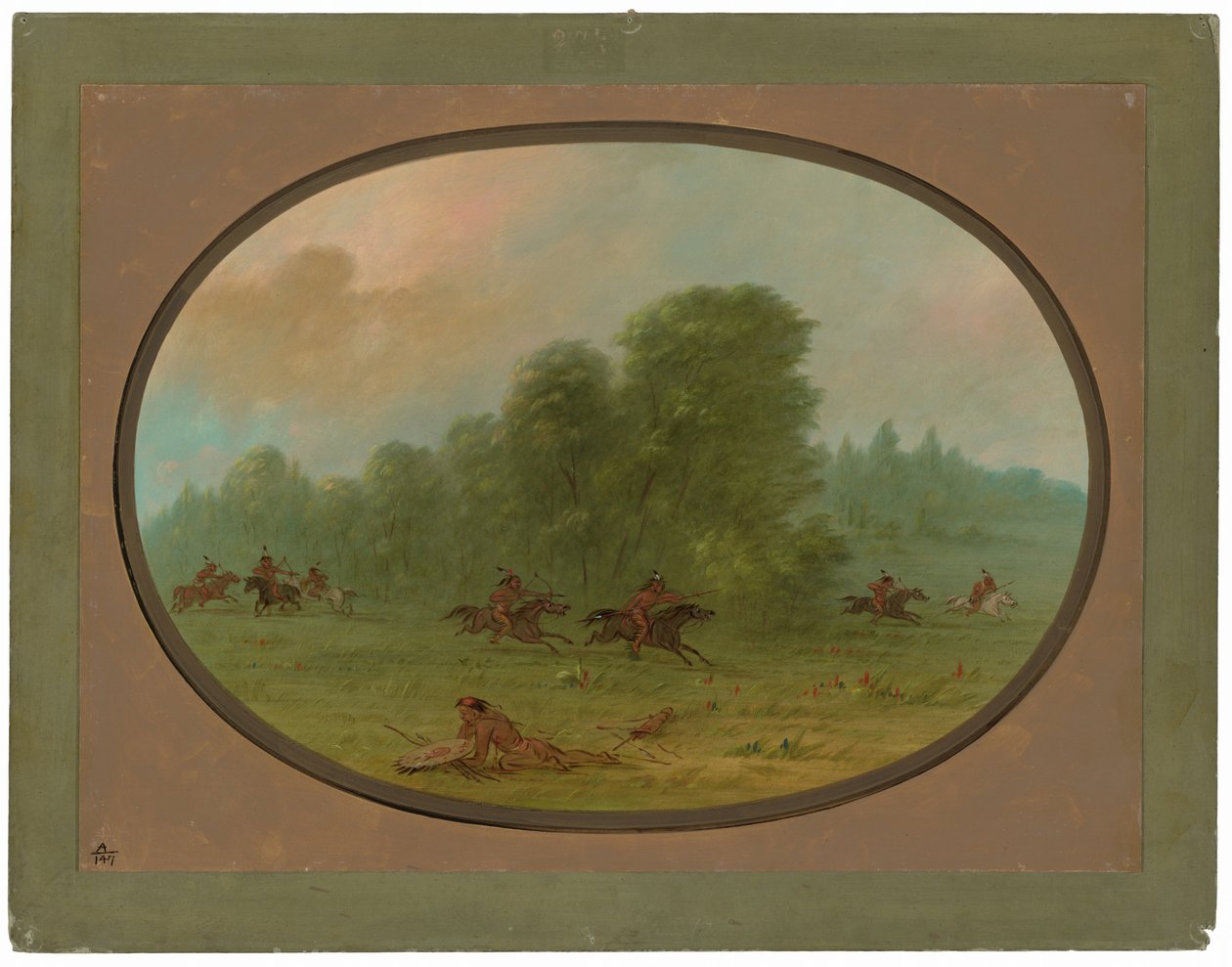 Batalha entre os Jiccarilla Apachees e Camanches de George Catlin
