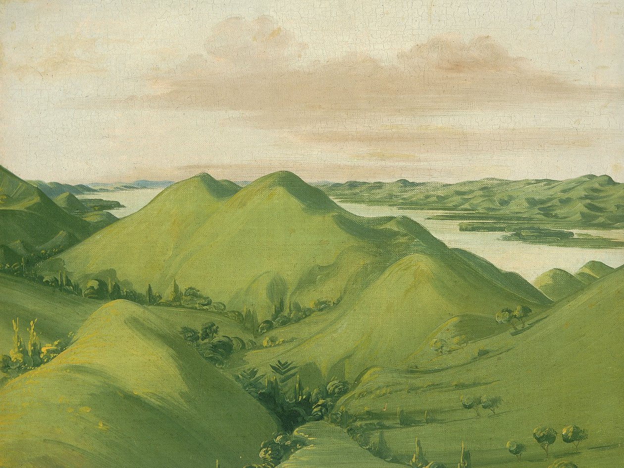 Belos penhascos de relva, 110 milhas acima de St. Louis de George Catlin