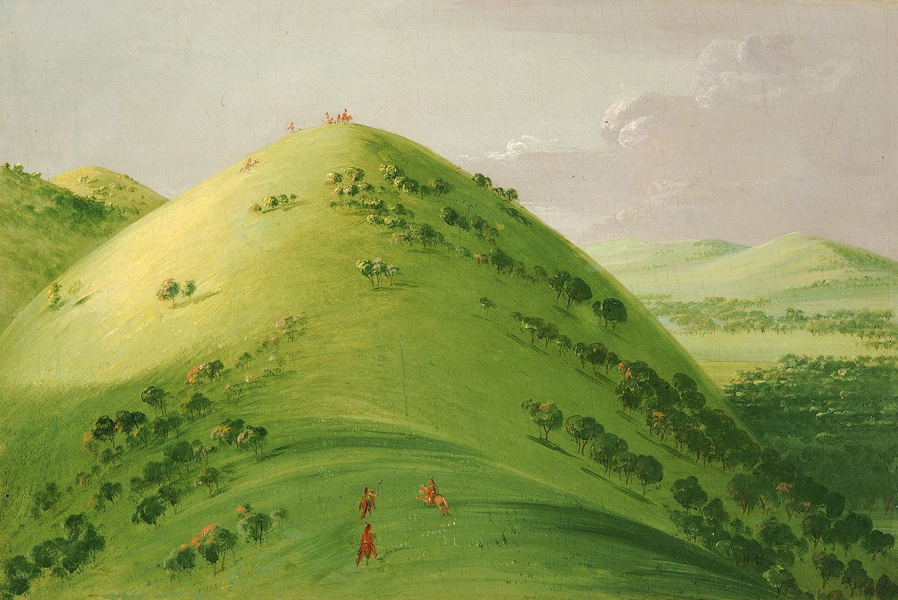Belos penhascos de pradaria, Alto Mississipi de George Catlin