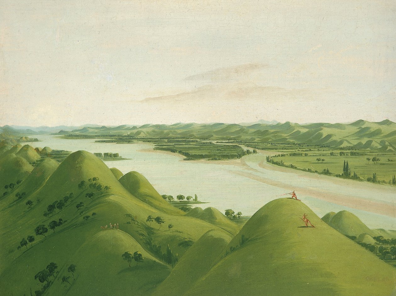 Belos penhascos de pradaria acima das Poncas, 1050 milhas acima de St. de George Catlin