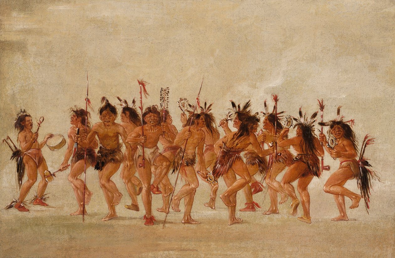 Dança dos mendigos, foz do rio Teton de George Catlin