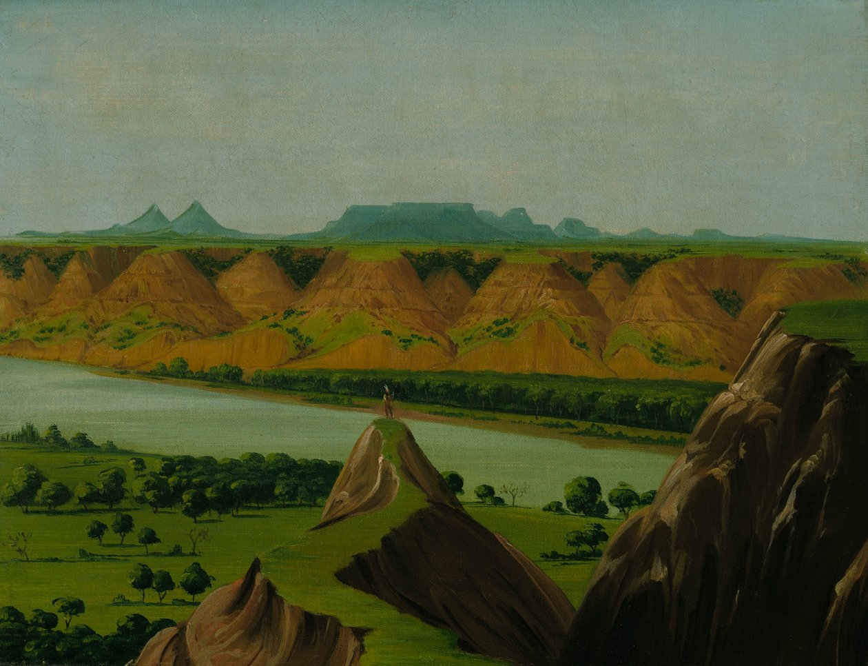 Big Bend no Alto Missouri, 1900 milhas acima de St. Louis de George Catlin
