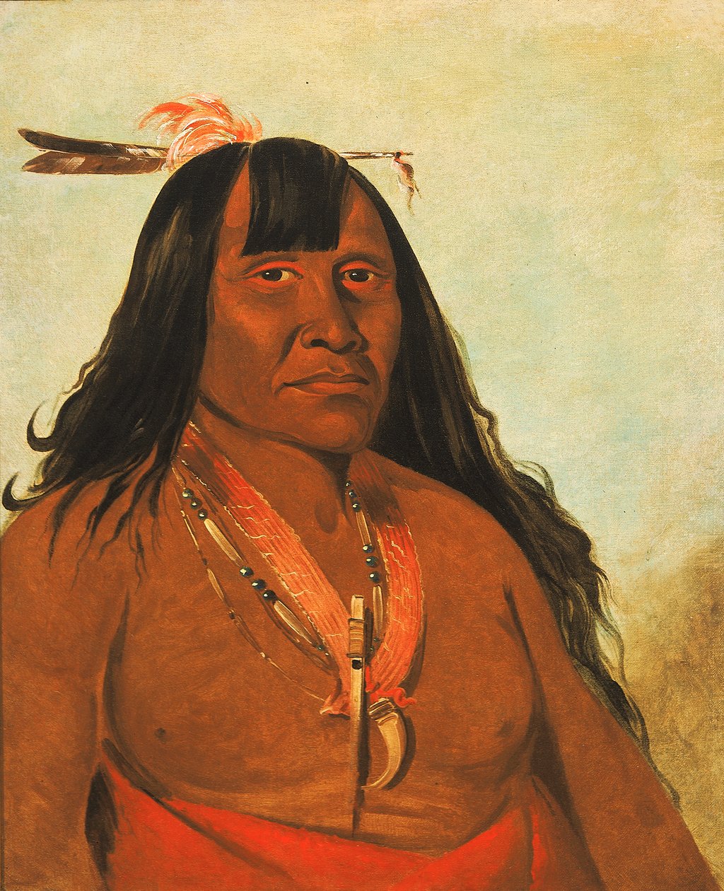 Bón-són-gee, New Fire, um chefe de banda, 1834. de George Catlin