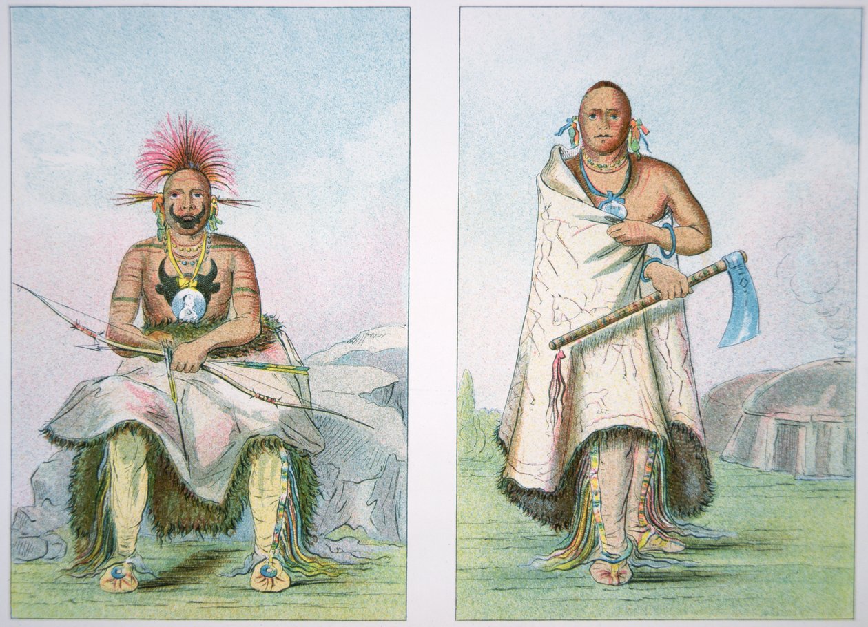"Touro Búfalo" e "O Grande Alce". de George Catlin