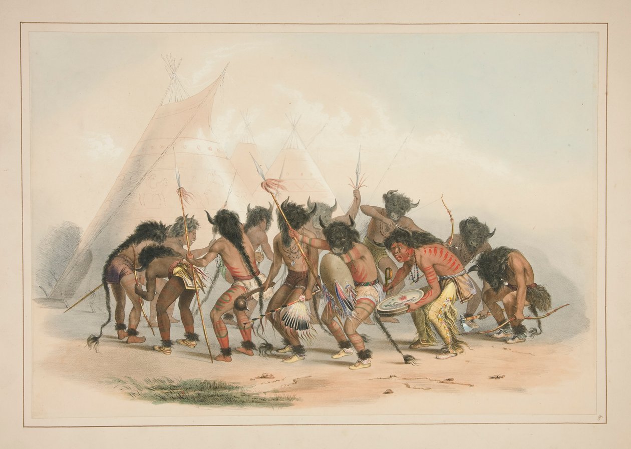 Buffalo Dance, pl. 8 da North American Indian Portfolio de George Catlin