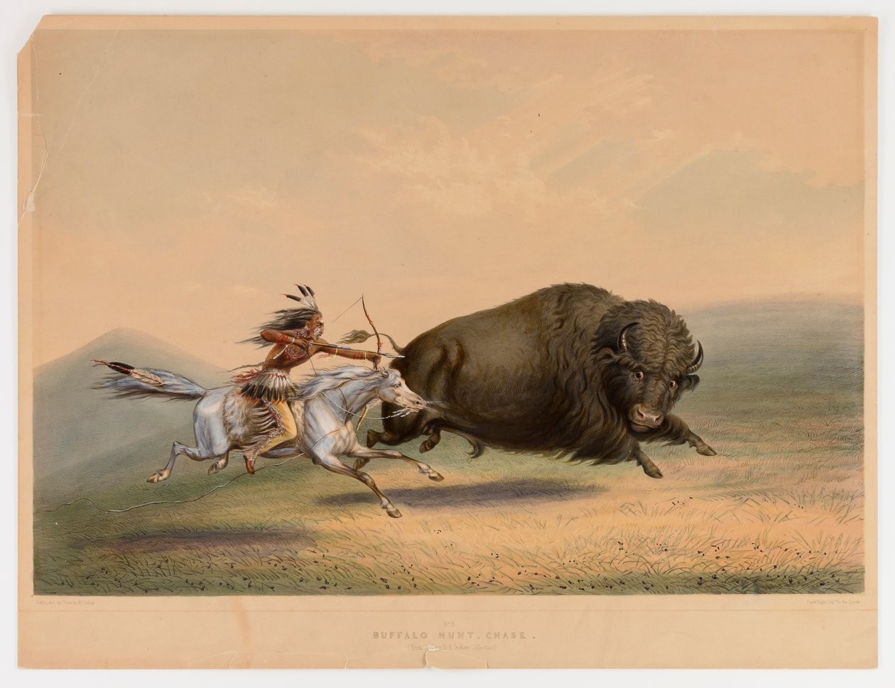 Caça ao búfalo, perseguição - não. 5 de George Catlin