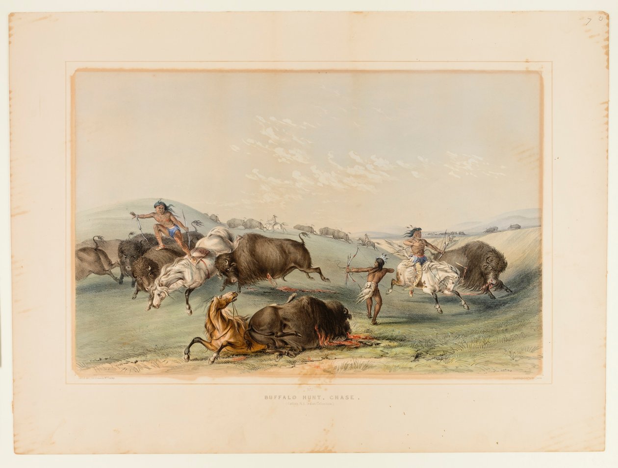Buffalo Hunt, perseguição n.º 7 de George Catlin
