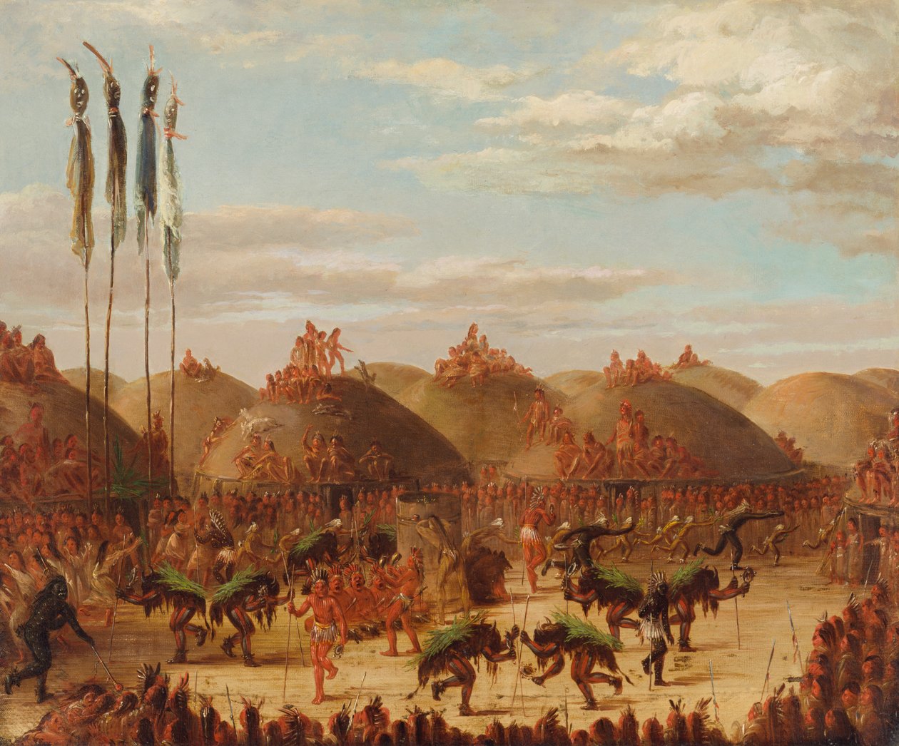 Dança do Touro, Cerimônia Mandan O-kee-pa, 1832. de George Catlin