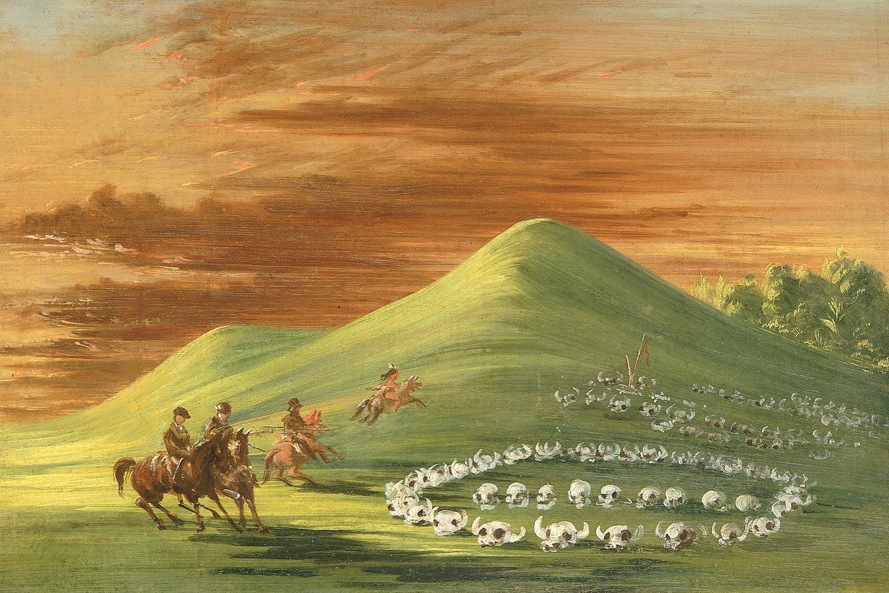 Butte de Mort, cemitério Sioux, Alto Missouri de George Catlin