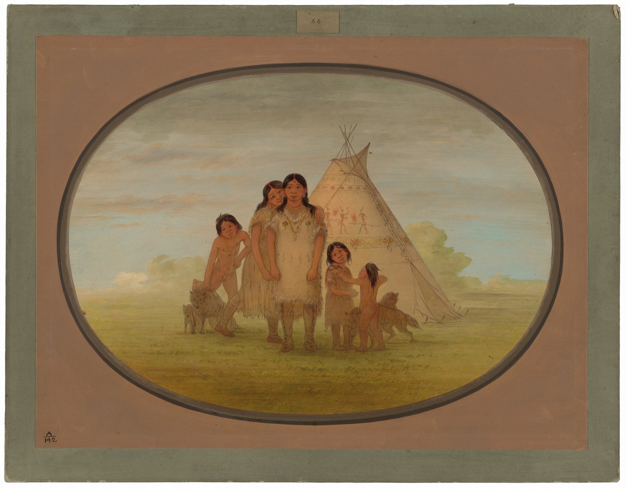Comanche Chiefs Children e Wigwam de George Catlin