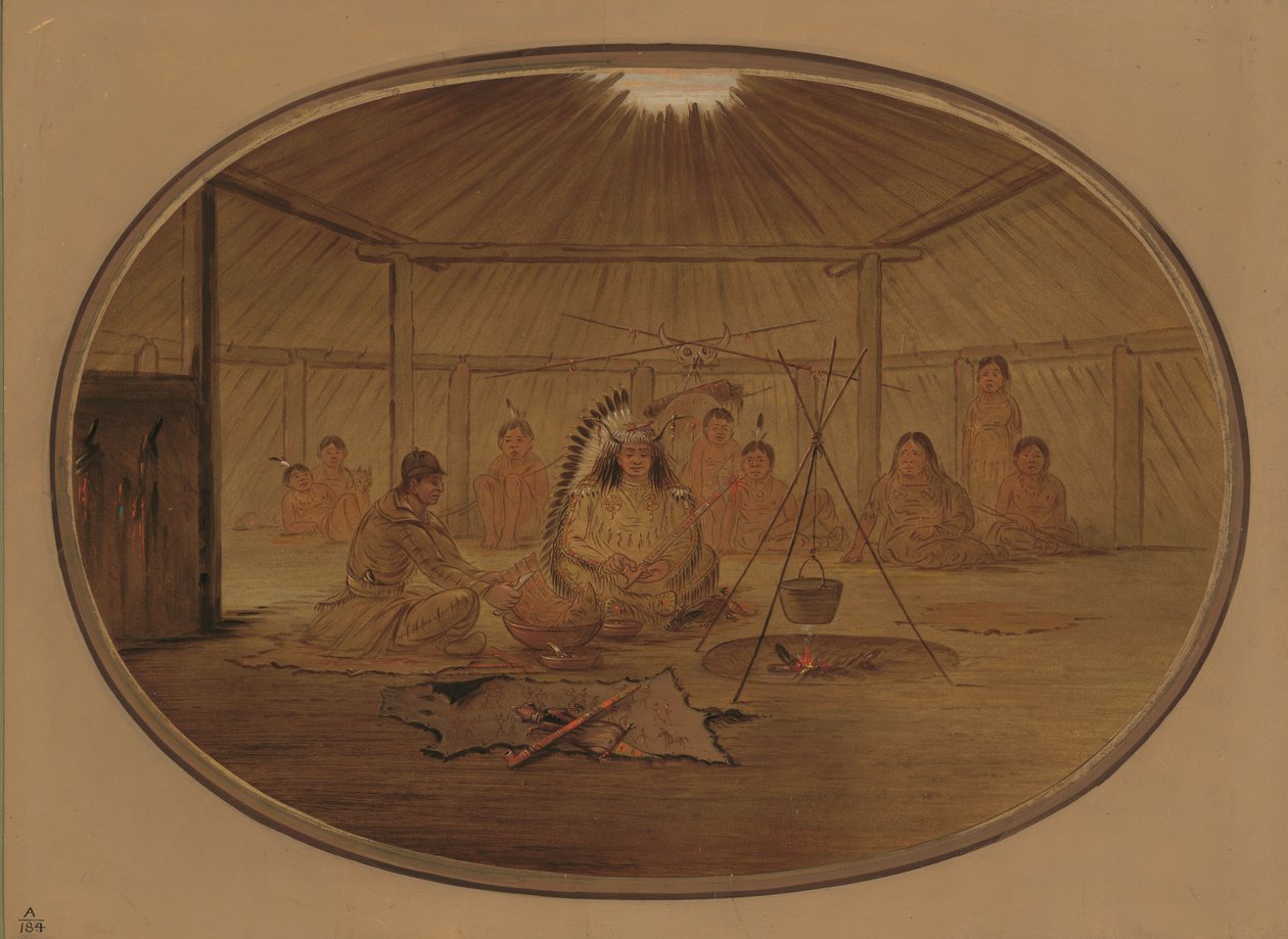 Catlin festejado pelo chefe Mandan, 18611869. de George Catlin