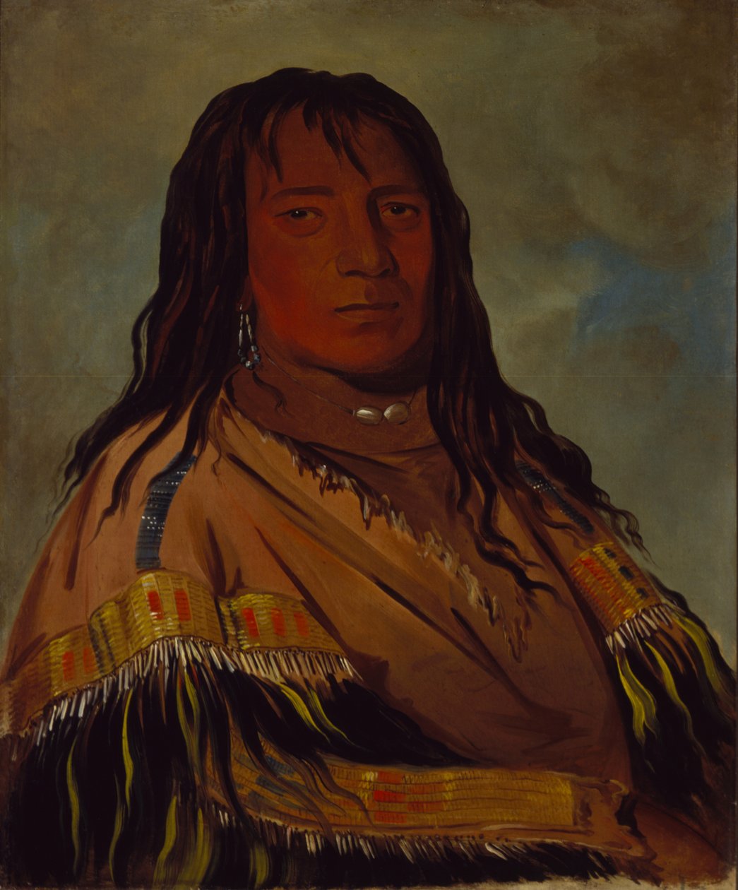 Chá-tee-wah-née-che, Sem Coração, chefe do bando Wah-ne-watch-to-nee-nah de George Catlin