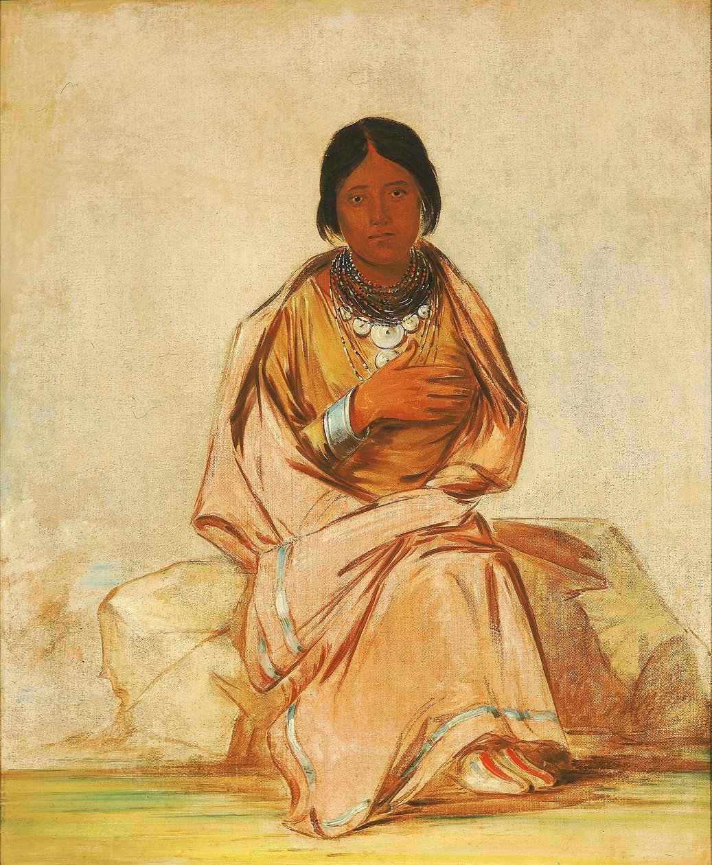 Chee-a-ex-e-co, Filha de Veado sem Coração de George Catlin