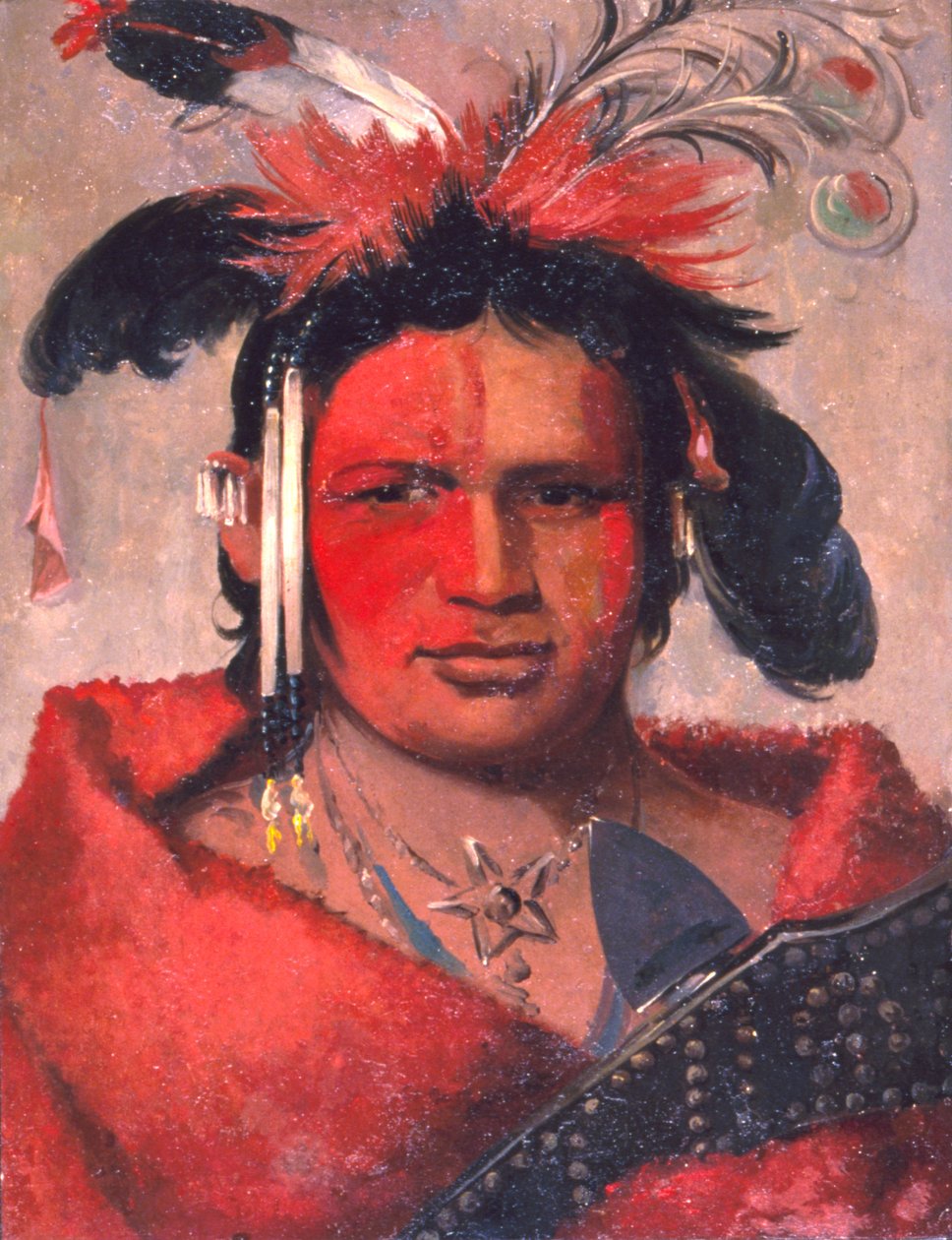 Chee-me-náh-na-quet, Grande Nuvem, filho do Urso Pardo, 1831. de George Catlin