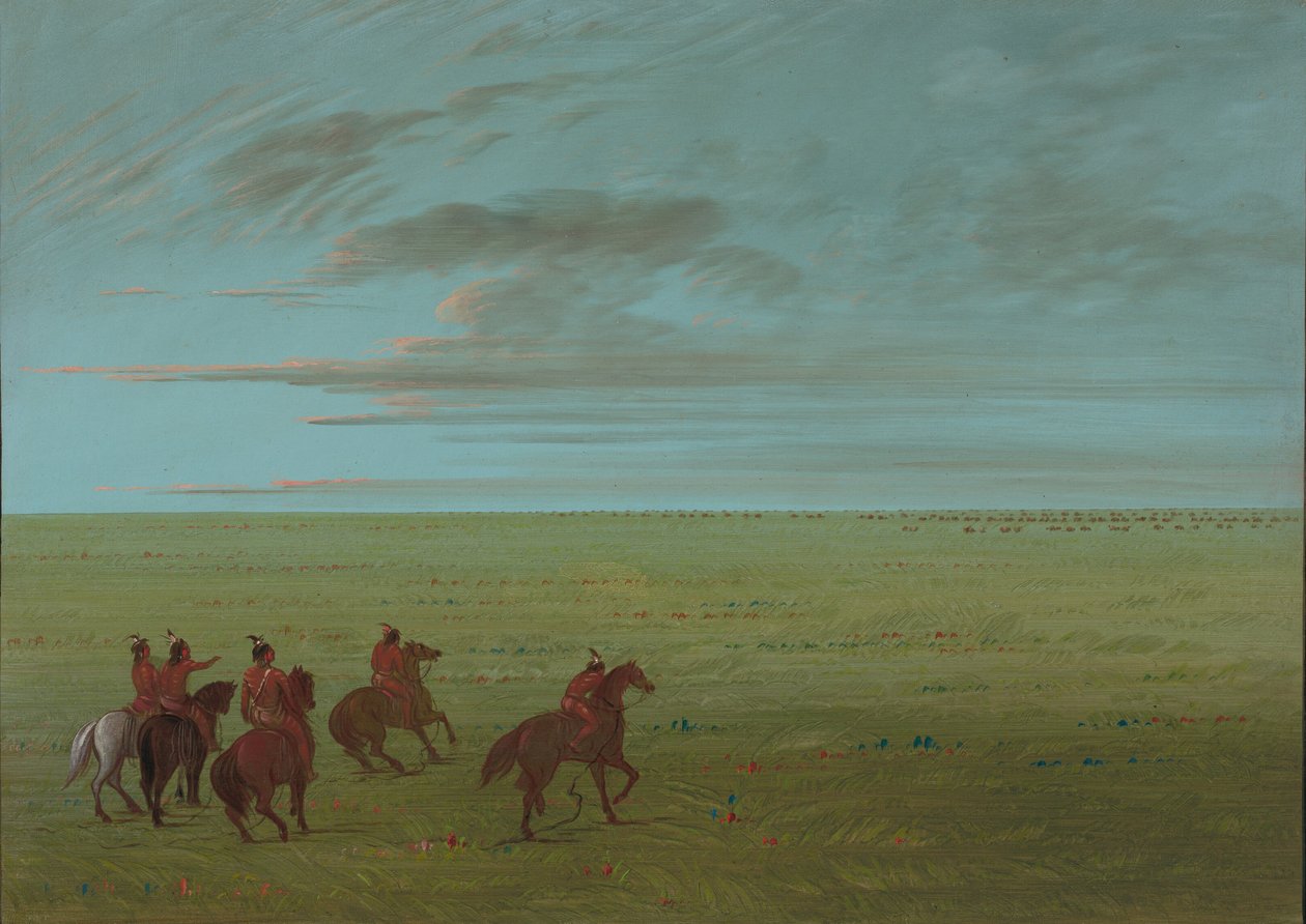 Connibos Iniciando para Cavalos Selvagens, 18541869. de George Catlin