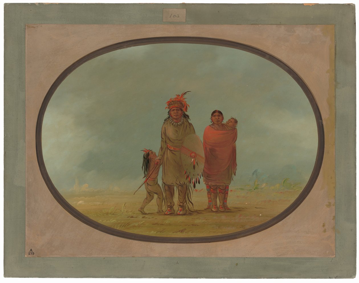 Chefe de cobre, sua esposa e filhos de George Catlin