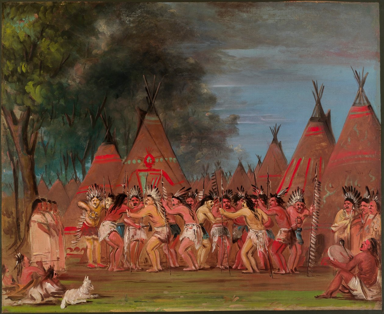 Dança dos chefes, foz do rio Teton de George Catlin